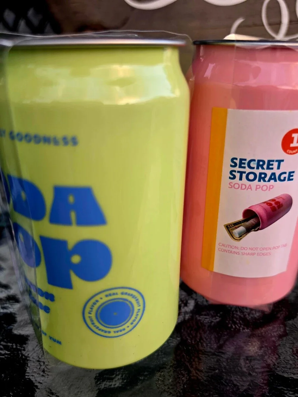 2 Secret Compartment Soda Pop  Cans